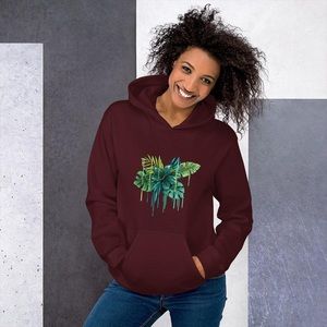 Green Flower Painted Hoodie